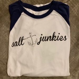 Salt Junkies Baseball Shirt - Large, Light, Cotton